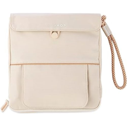 Skip Hop Travel Baby Changing Pad with Easy-Clean Surface, Covers Public Changing Stations, Wipes Pocket, Diaper Storage, Disposable Bag Dispenser and Magnetic Wipes Pocket, Clean Slate, Oat