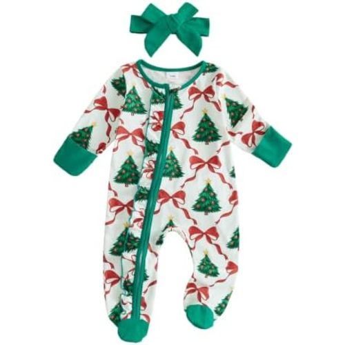 Kuriozud Newborn Baby Girl Clothes Footie Romper Infant Sleeper Outfit