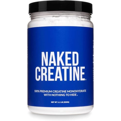 NAKED Pure Micronized Creatine Monohydrate Powder - NSF Certified, Unflavored, 500g, 1.1lb Bulk - Vegan, Non-GMO, Gluten-Free, Soy-Free, No Fillers, Supports Muscle Growth & Strength - 100 Servings