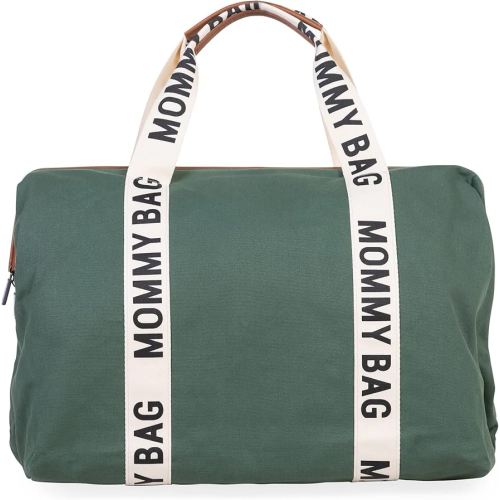 Childhome Signature Mommy Bag, Sporty Diaper Bag, Water Repellant Tote Bag, Large Diaper Bag, Baby Essentials Travel Bag, Hospital Bags for Labor and Delivery (Green)