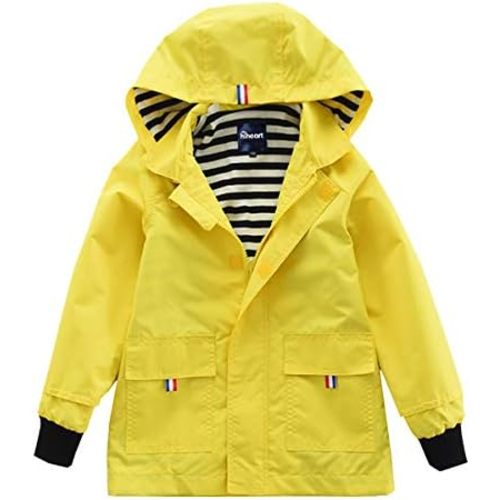 Hiheart Boys Girls Waterproof Hooded Jackets Cotton Lined Rain Jackets