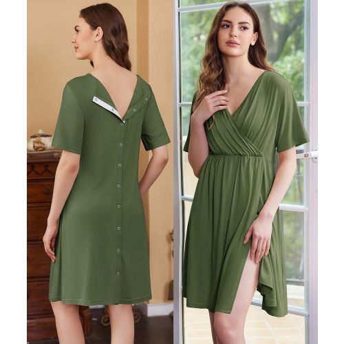 Ekouaer Short Sleeve Nightgown