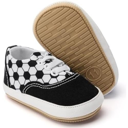 BACSAC Unisex Baby Boys Girls Canvas Sneakers, Infant Newborn First Walkers Shoes with Soft Anti-Slip Sole, Lightweight & Breathable