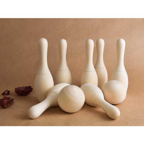 Wood Bowling Kids Set Mini Wooden Bowling Game with Pins Montessori Educational Toys for Toddlers Unique Gifts for Girls and Boys Children