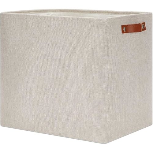 Fabric Storage Basket, Large Storage Bin for Organization, Closet Storage Bins for Clothes Blankets Nursery Shelves, Collapsible Storage Container Box with Handles(Cream)
