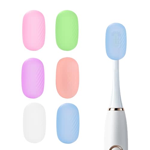 6 Pcs Toothbrush Covers, Silicone Toothbrush Head Cover Caps for Travel | silicone toothbrush covers with vent holes fit most manual and electric toothbrushes for home, travel and gym