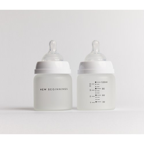 New Beginnings Glass Bottle With Outer Silicone Coating 120ml Twin Pack
