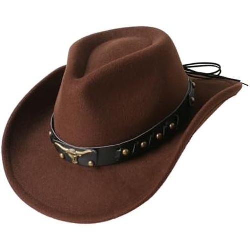 Jastore Western Cowboy Hat for Kids Boy Girl Classic Cowboy Cowgirl Dress Up Hat with Buckle Belt