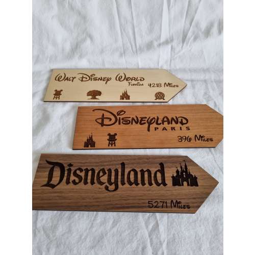 Disney Inspired Sign - Distance to Disney Parks signs, Disney World Inspired Wall Décor, Disney Direction Signs,  Disneyland Inspired Signs