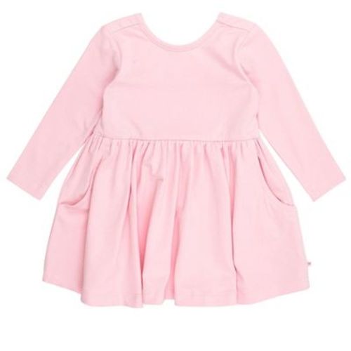 RuffleButts Baby Girls Knit Long Sleeve Twirl Dress - Pink, 12-18m