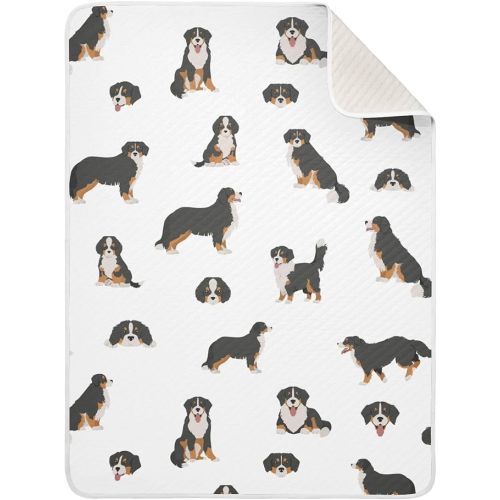 vvfelixl Baby Bernese Mountain Dog Cotton Blanket - Lightweight Swaddle Blanket for Infants, Toddler, Boys, Girls - 30" X 40", Puppy