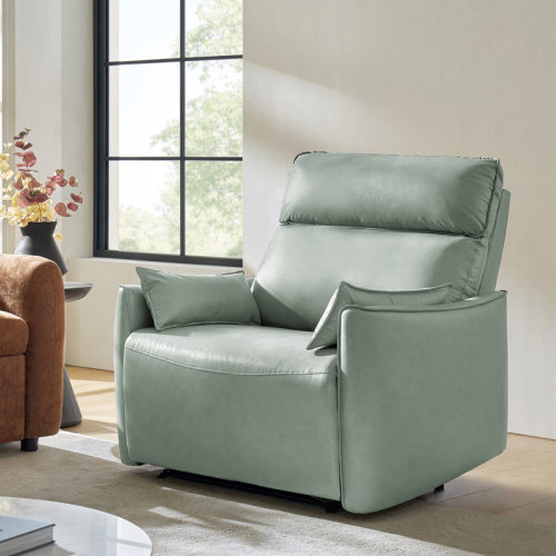 Ebern Designs Alanson 43.5'' Faux Leather Oversized Manual Recliner & Reviews | Wayfair