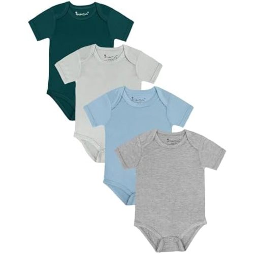 Jimonda Baby Boys Girls Rayon From Bamboo Bodysuit Short Sleeve One Piece Rompers Soft Outfits Infant Newborn Clothes 0-24M