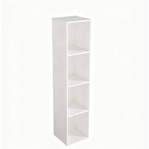 4 Cube Storage Organizer, Cube Shelf, Freestanding 4 Tier Open Shelf Bookcase for Home Office, Bedroom, Living Room, Study, White