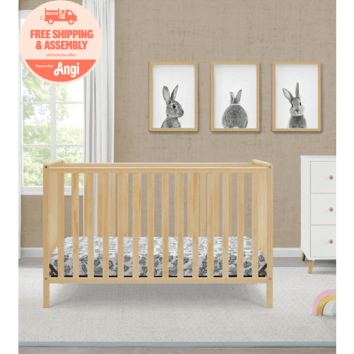 Delta Children Heartland 4-in-1 Convertible Crib - Greenguard Gold Certified, Natural Pine