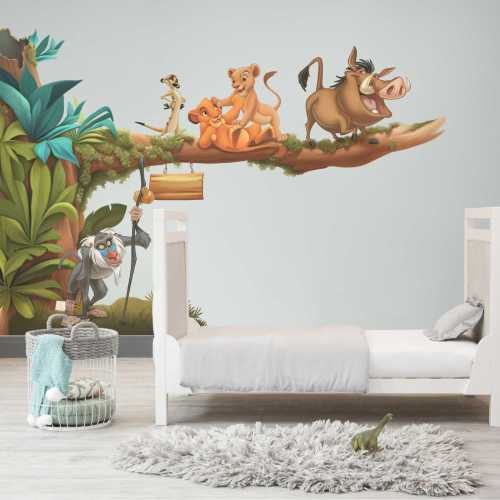 Removable Simba wall decal for kids room animals wall sticker for nursery lion king wall mural peel and stick wall art playroom décoration