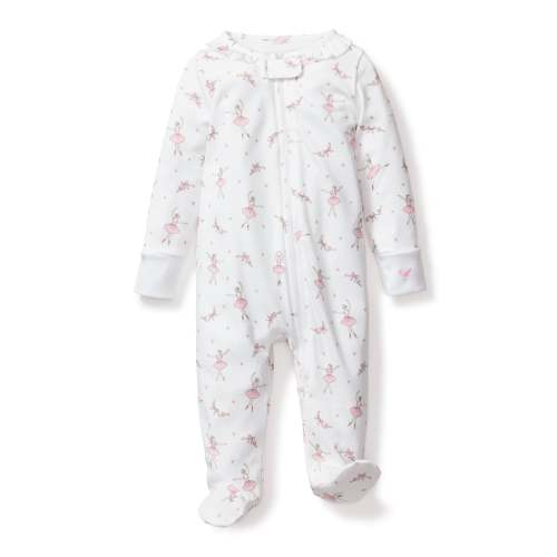 Baby's Pima Ruffle Collar Romper in Sugar Plum Fairy
