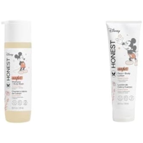 The Honest Company 2-in-1 Cleansing Shampoo Body Wash Disney’s Mickey Mouse Comfort Sweet Cream 10 fl oz & Moisturizing Face and Body Lotion, Disney’s Mickey Mouse Comfort Sweet Cream 8.5 fl oz