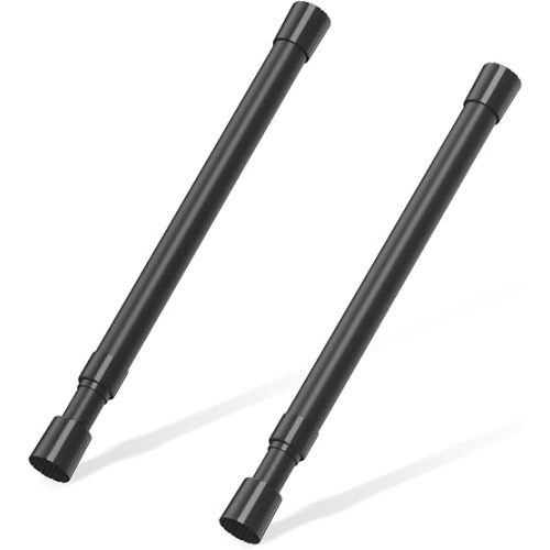 2 Pcs Small Tension Rod 10-15.7 inch Spring Rod, Black Tension Rod Spring Tension Rod, Small Tension Curtain Rod, Mini Tension Rods for Closet, Cabinets, Cupboard, Drawers