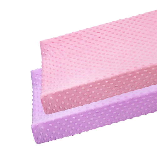 Plush Changing Pad Covers Sheet 2-Pack for Baby with Ultra Soft Minky Dots Pink&Purple