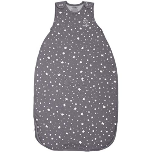 Woolino Merino Wool and Organic Cotton Ultimate Sleep Sack - 4 Season - Two-Way Zipper Adjustable Sleeping Bag - Universal Size Sleep Sack for Baby (2-24 Months) - Star Gray