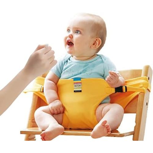Lychee Harness Seat for High Chair Baby Feeding Safety Seat with Strap, Toddler Booster Harness Belt Portable Dining Seat Strap for Travel Home Restaurant Shopping (Yellow)