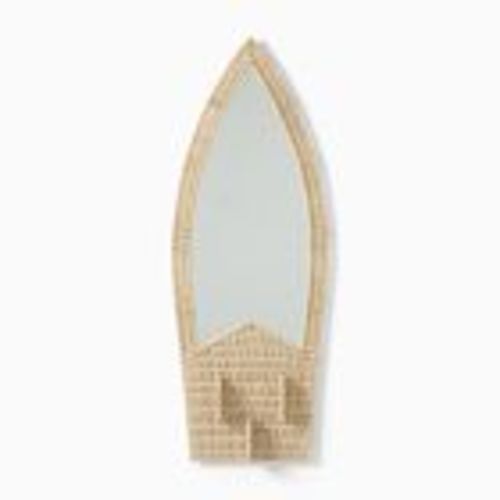 Surfboard Rattan Wall Mirror 18"x48" | West Elm