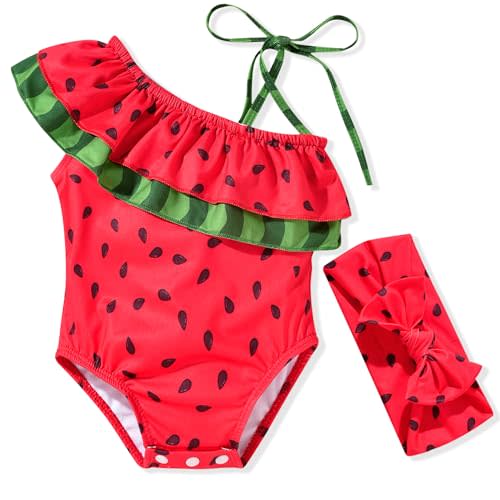 Toddler Baby Girls Ruffles Bikini One Piece Swimsuits Floral Off Shoulder Swimwear Beach Bathing Suit