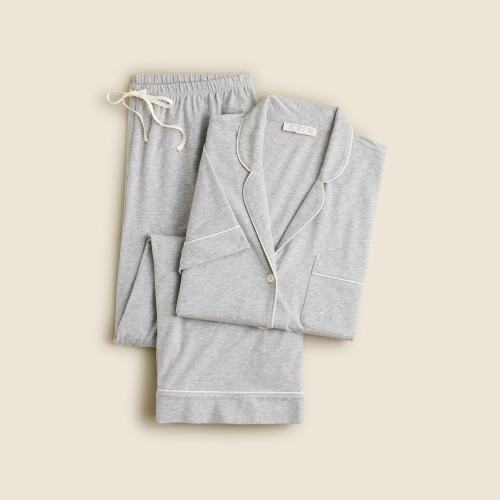 Dreamy cotton-blend short-sleeve pajama pant set