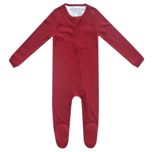 Zip-Up Footie Pajama - Cranberry