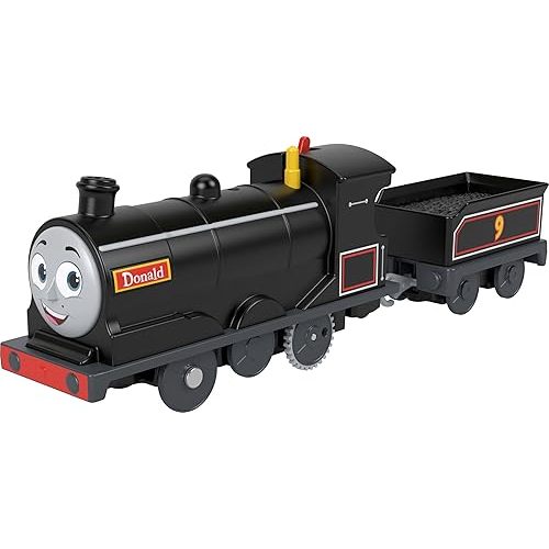Thomas & Friends Motorized Toy Train Donald Battery-Powered Engine with Cargo Car for Preschool Kids Ages 3+ Years