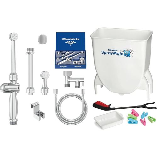 Aquaus SprayMate & Aquaus 360 Premium Diaper Sprayer for Toilet Bundle (Brass Sprayer)