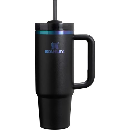 Stanley Quencher H2.0 Tumbler with Handle and Straw 30 oz | Flowstate 3-Position Lid | Cup Holder Compatible for Travel | Insulated Stainless Steel Cup | BPA-Free | Black Chroma