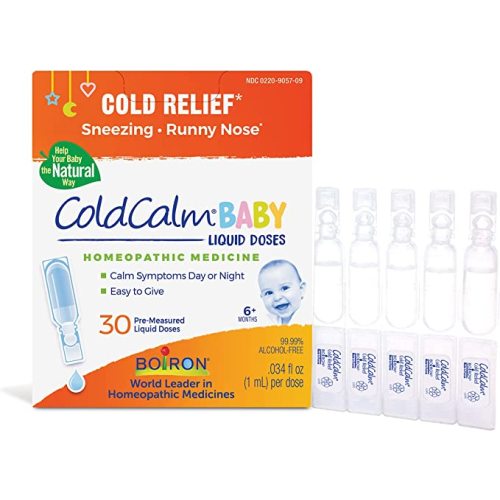 Boiron ColdCalm Baby Single-Use Drops for Relief from Cold Symptoms of Sneezing, Runny Nose, and Nasal Congestion - Sterile and Non-Drowsy Liquid Doses - 30 Count