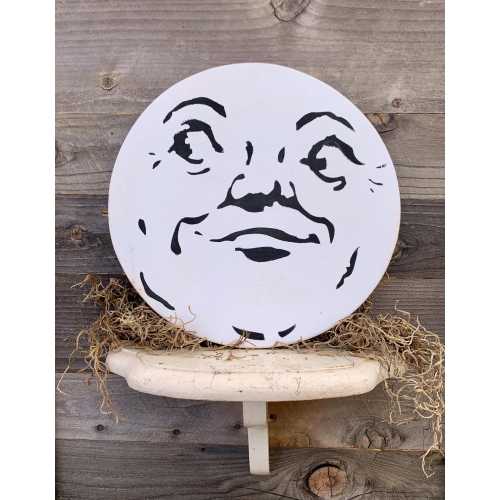 Vintage Man In The Moon, Rustic Home Decor, Retro Moon, Vintage Moon, Vintage Halloween, Retro Halloween Signs, Fall Decor, Vintage Signs