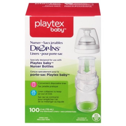 Playtex Baby Drop-Ins Liners For Playtex Baby Nurser Bottles 4oz - 100ct
