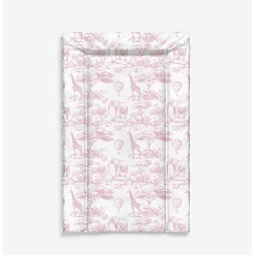 Baby Changing Mat - Chinoiserie Toile de Jouy Safari - PINK, Nappy Changing Mat, Waterproof Mat, Baby Gift, Wedge Changing Mat