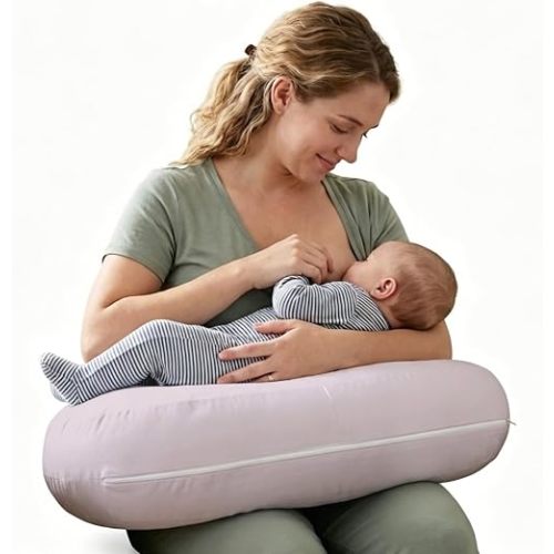 Plushii U-Shaped Nursing Pillow with Washable Cover,Blush