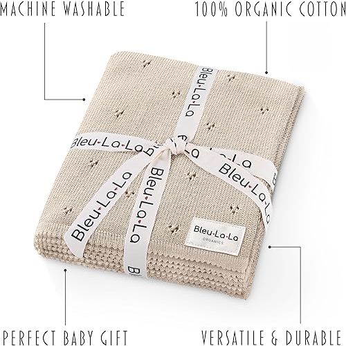 Organic Pointelle Blanket | Oatmeal