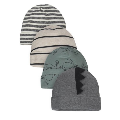 Gerber Baby Boy Organic Caps, 4-Pack