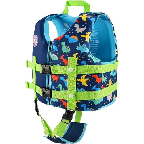 Pottwal Swim Vest for Kids - Swim Jacket - Made of Neoprene & EPE - with Adjustable Crotch Strap