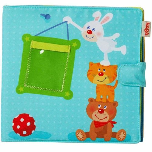 HABA My First Photo Album - Soft Fabric Baby Book, Baby Album Fits (8) 4"x6" Photos, Sensory Toys for Babies, Baby Books 12-36 Months & Up