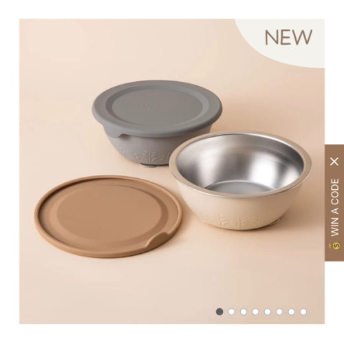 Stainless Steel Silicone Suction Bowl - 13 oz / 385 ml