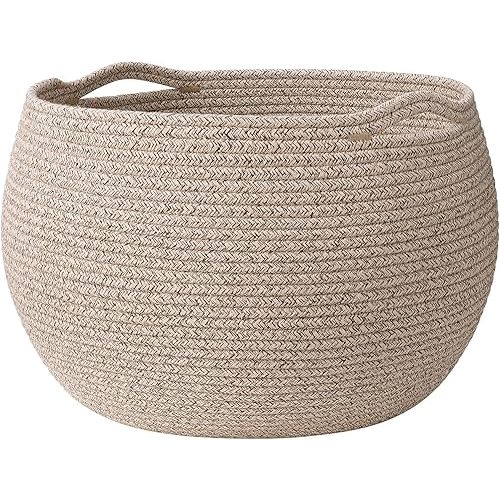 Goodpick Large Toy Storage Basket for Kids, Round, 15.7" x 10.5", Jute