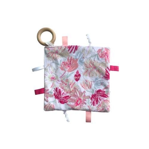Immaculate Heart Floral Minky Crinkle Toy, Sensory Toy, Baby Lovey, First Soft Toy, Baby Gift