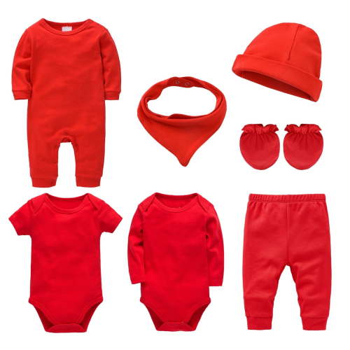Mercatoo Newborn Clothes & Accessories Set 7 Pack Baby Boy Girl 𝐋ayette Set Unisex Cotton Outfits with Mittens Hats Gloves