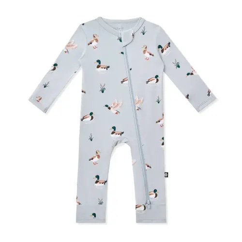 Zippered Romper in Mallard Duck (12-18 M)
