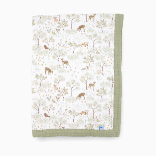 Little Unicorn Cotton Muslin Baby Receiving Quilt - Woodland Friends
