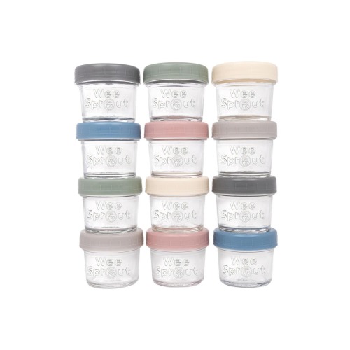 Glass Baby Food Storage Jars w/ Lids