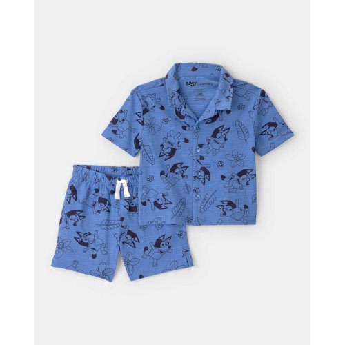Baby Boy 2-Piece Bluey™ Top & Short Set - Blue | Carter's